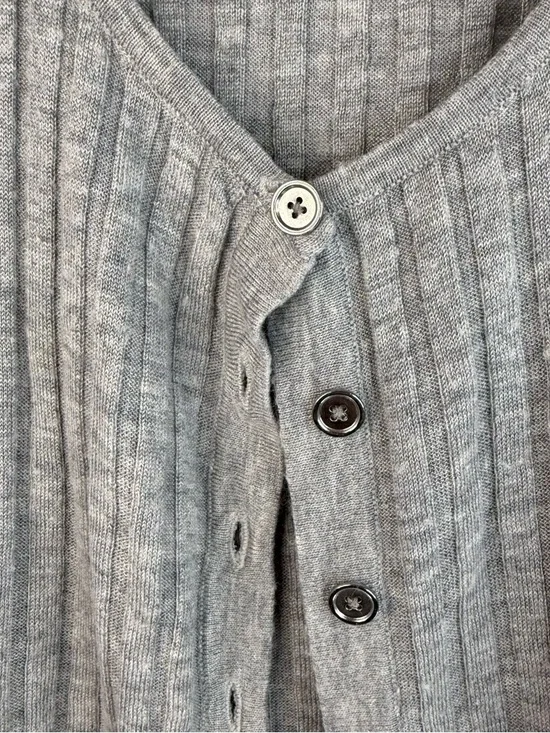 Jacob tank top button down cardigan Light Gray Ribbed Button-Front Tank Top - Picture 4 of 9